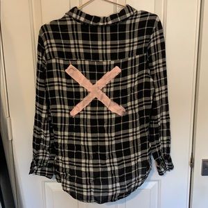 black and white flannel